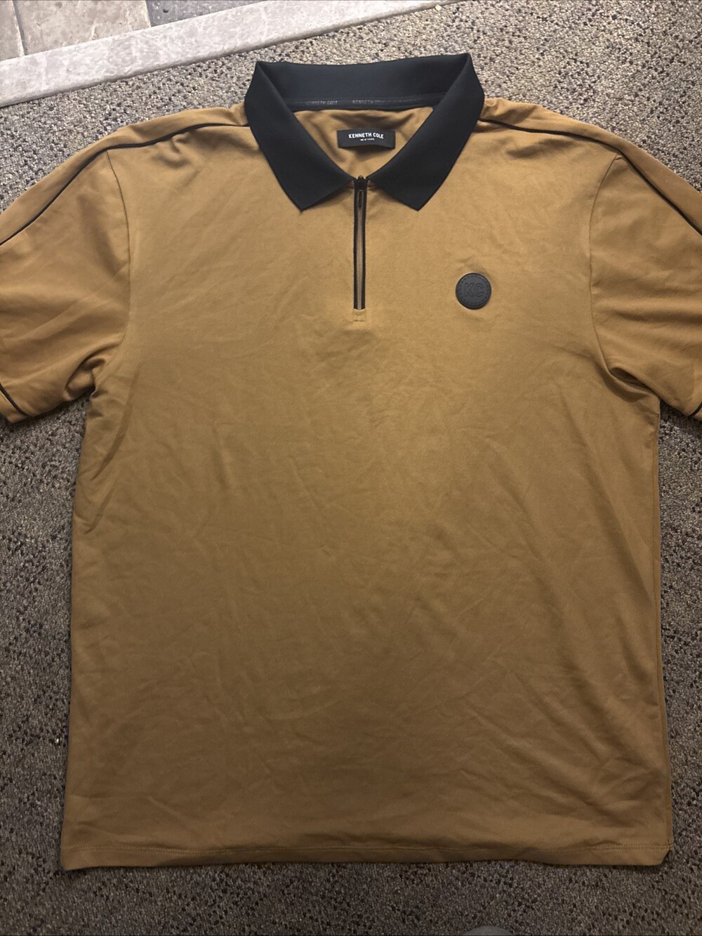 Kenneth Cole Men's XL Golf Polo Shirt 1/4 Zip Copper/Bronze. Really Nice!